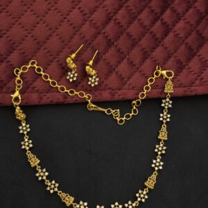 Premium Matt finish Lakshmi Necklace with Stud