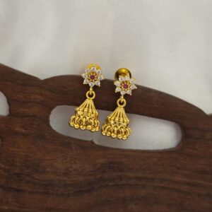 Premium Impon Ruby stone Jhumkha