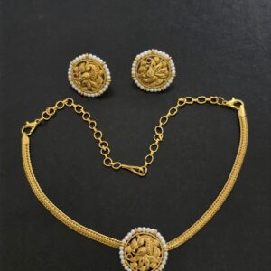 Premium Matt Finish Chakram type Peacock Necklace