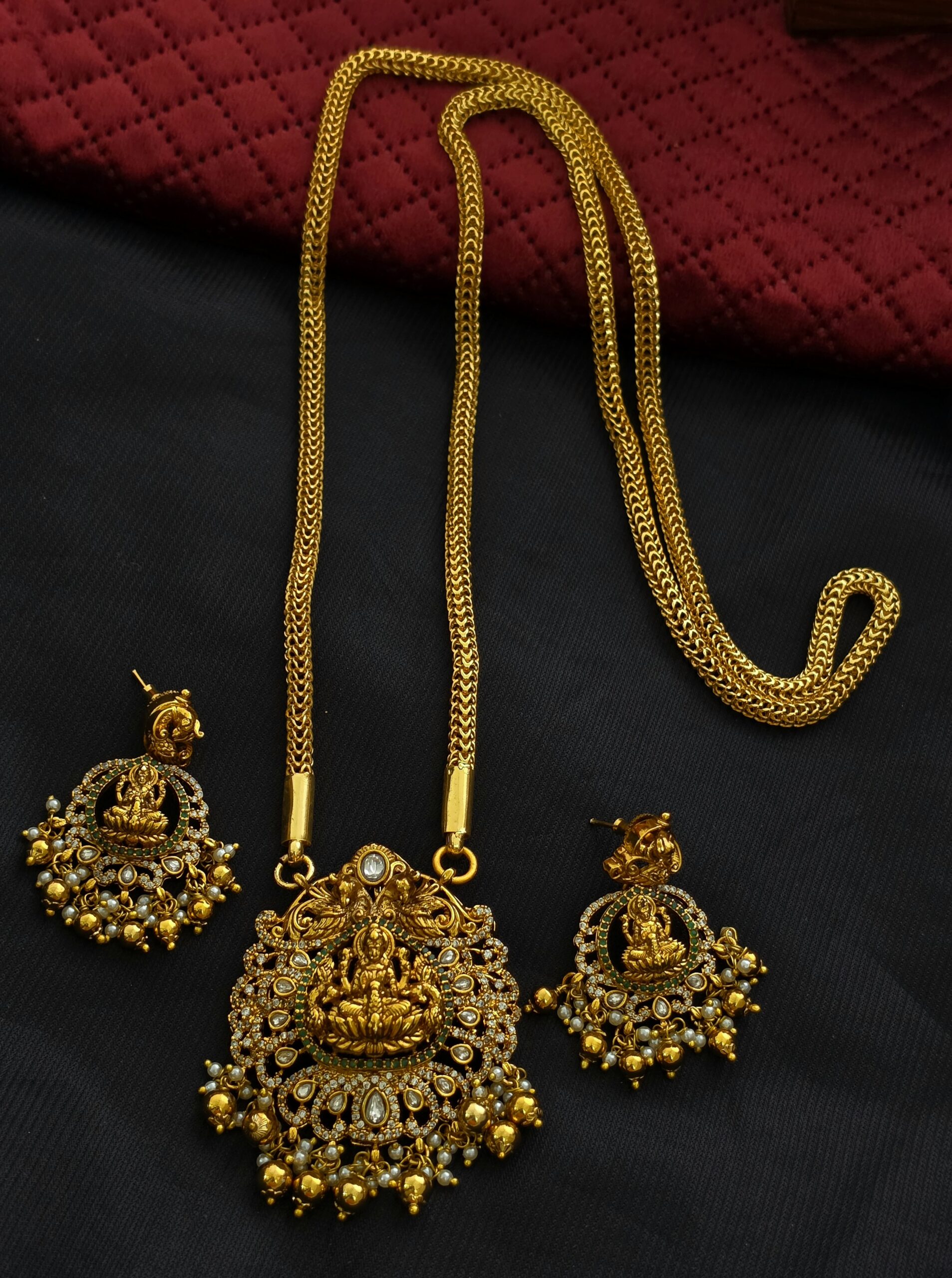 Premium Matt Nakshi lakshmi Dollar Chain 32 Inch